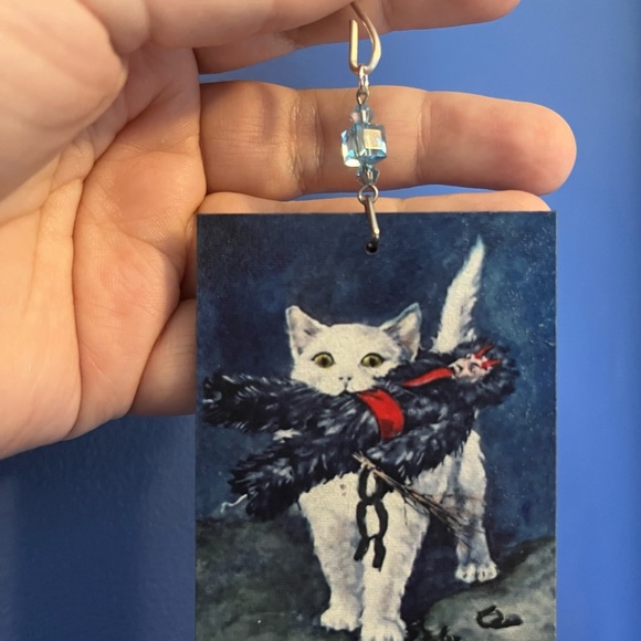 Krampus Cat Yule Ornament, Solstice Ornament, Krampus vs Kitty xmas Ornament - Picture 5 of 11
